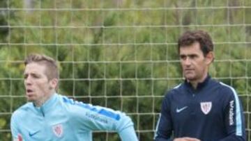 Muniain en su vuelta a los entrenamientos.