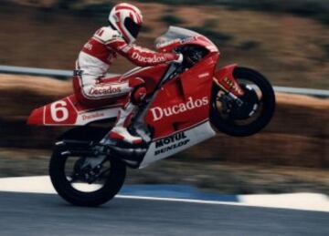 Garriga fue piloto entre 1984 y 1993. Logró un subcampeonato de 250cc en 1988 y tres victorias ese mismo año (en Portugal, Holanda y Chequia) además de un podio en 500cc, en Gran Bretala 92.