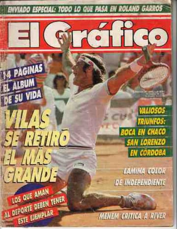 Portada de 1989. Dedicada a la retirada del tenista Guillermo Vilas.