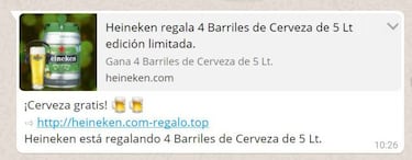 Esta estafa de WhatsApp sí que duele: Heineken NO regala cerveza