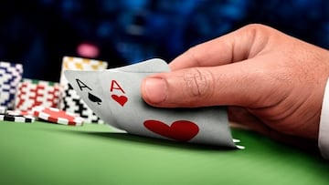 online poker player at casino table