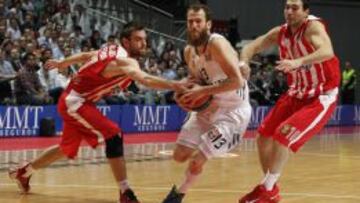 Sergio Rodríguez, ante el Olympiacos.