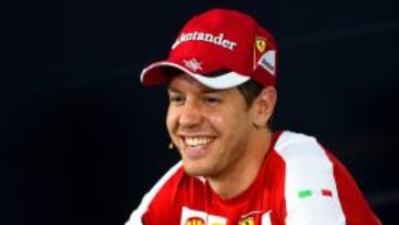 Vettel, en la conferencia de Interlagos.