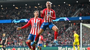 Antoine Griezmann celebra el tercer tanto que marca en el minuto 60 de partido al Celtic.