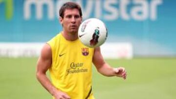 <b>NADA QUE VER. </b>Messi el lunes en el Camp Nou.