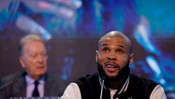 Boxing - Artur Beterbiev & Dmitry Bivol Press Conference - Old Billingsgate, London, Britain - September 25, 2024 Chris Eubank Jr. during the press conference Action Images via Reuters/Andrew Couldridge