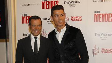 Jorge Mendes with client Cristiano Ronaldo in Madrid.
