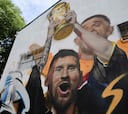 El primer mural de Messi con la Copa del Mundo