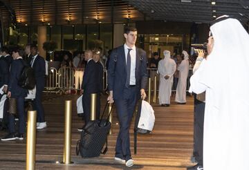 Courtois en el aeropuerto de Abu Dabi.