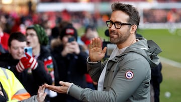 FILE PHOTO: Soccer Football - FA Cup - Fourth Round - Wrexham v Sheffield United - Racecourse Ground, Wrexham, Britain - January 29, 2023  Wrexham co-owner Ryan Reynolds before the match