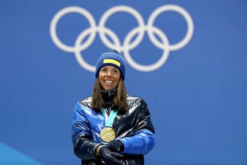 The first gold medalist in PyeongChang, Charlotte Kalla.