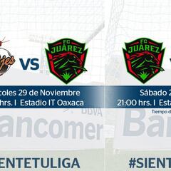 Listos los horarios para la final del Ascenso entre Alebrijes y Juárez FC