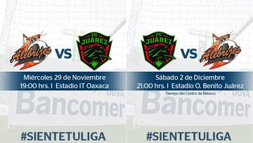 Listos los horarios para la final del Ascenso entre Alebrijes y Juárez FC