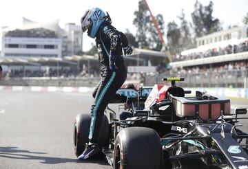 Valtteri Bottas celebrando la pole