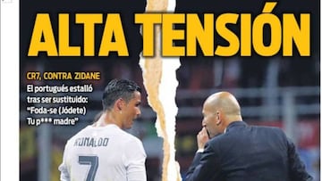 La prensa catalana saca punta al enfado Cristiano-Zidane