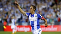 Alexander Szymanowski celebra un gol al Betis.