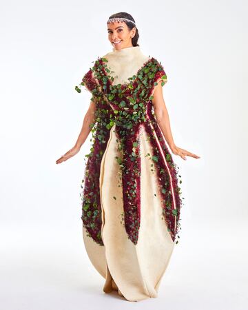 Critina Pedroche despidi¨® 2023, un a?o muy especial para ella, pues fue madre por primera vez. Present¨® primero un abrigo que seg¨²n explic¨® la presentadora: ¡°Yo soy la madre naturaleza. La capa es la vida, 100% de lana, lo rojo es amaranto y capuchinas. Se comen. Es una joya lo que llevo en la cabeza, un collar, que lo llevo en la frente para que d¨¦ luz y nos ayude a conseguir los deseos¡±.