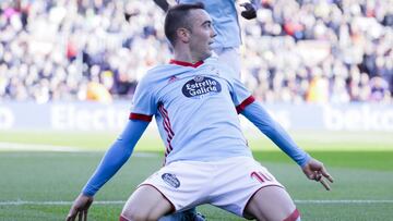 Iago Aspas celebra uno de sus goles. 