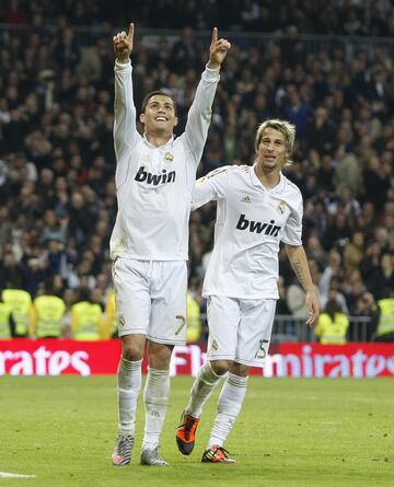 26 de noviembre de 2011. Partido de LaLiga entre el Real Madrid y el Atlético de Madrid en el Bernabéu (4-1). Cristiano Ronaldo marcó el 4-1 de penalti. 