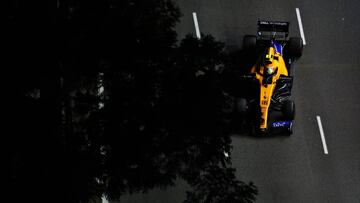 El McLaren MCL34 de Lando Norris en Singapur. F1 2019. 