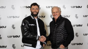 Jon Rahm, con Greg Norman, el mandamás del LIV Golf.