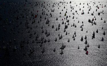 Vista general durante la Regata de Vela Barcolana.