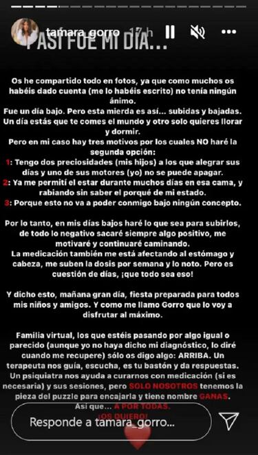 Tamara Gorro se sincera sobre su problema de salud: "Muchos d¨ªas en esa cama"