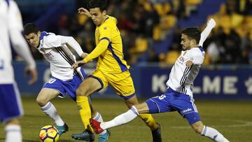 Borja Domínguez fue titular contra el Zaragoza.
