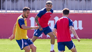 Koke y Correa, en un entrenamiento del Atlético.