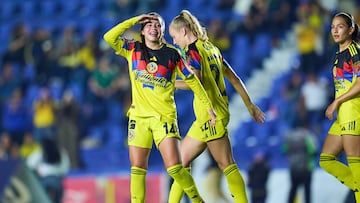 Alexa Soto celebrates her goal 1-0 of America during the 17th round match between America and Pachuca as part of the Liga BBVA MX Femenil, Torneo Clausura 2026 at Ciudad de Los Deportes Stadium, on April 24, 2026 in Mexico City, Mexico.