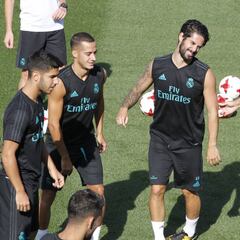 Cristiano y Modric protagonistas en el entrenamiento