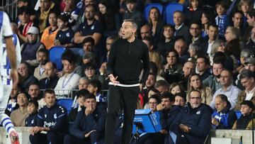 Sergio Francisco, durante el partido entre la Real Sociedad y el Sevilla en Anoeta.
