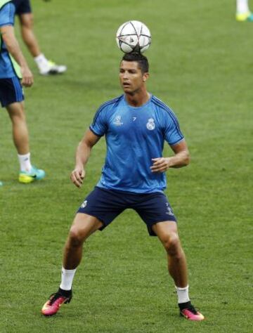 Último entrenamiento del Real Madrid antes de la final. Cristiano Ronaldo.