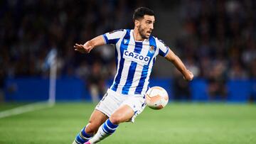 Mikel Merino of Real Sociedad during the UEFA Europa League match, Round of 16, 2st leg, between Real Sociedad and Roma played at Reale Arena Stadium on March 16, 2023 in San Sebastian, Spain. (Photo by Cesar Ortiz / Pressinphoto / Icon Sport)