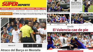 La prensa de Valencia señala a Undiano: "Atraco en Mestalla"