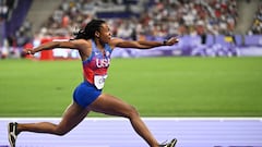 How many meters does an athlete cover in the long jump, triple jump, pole vault, and javelin?