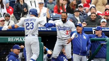 La novena californiana se valió de jonrones de Kiké Hernández y de Michael Conforto para imponerse a los Phillies.