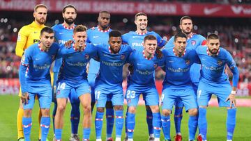 El once del Atlético contra el Sevilla.