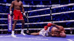 A defensive battle of attrition ends with a thunderous right hand as the former two-time unified heavyweight champ stops Robert Helenius in the seventh.