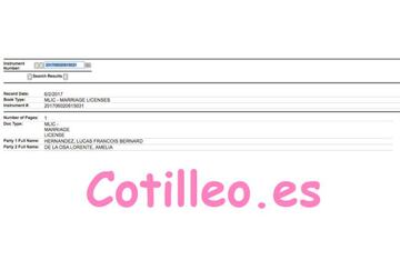 El documento oficial de la boda que muestra la web Cotilleo.es 