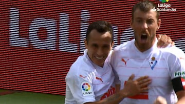 La asistencia de Orellana en el gol del triunfo de Eibar