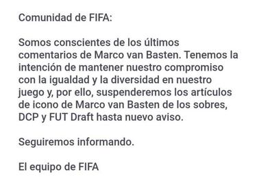FIFA 20 suspende a Marco van Basten por un comentario nazi