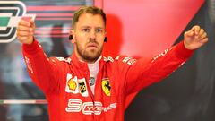 BUDAPEST, HUNGARY - AUGUST 04: Sebastian Vettel of Germany and Ferrari prepares to drive in the garage before the F1 Grand Prix of Hungary at Hungaroring on August 04, 2019 in Budapest, Hungary. (Photo by Lars Baron/Getty Images)