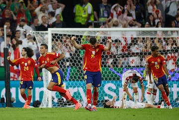 Rodri celebra tras marcar el gol del empate ante Georgia.