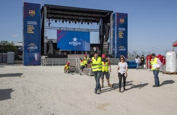 Ya están preparadas las Fan zones del Sevilla y Barça