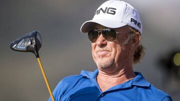 El golfista español Miguel Ángel Jiménez compite en la segunda ronda del torneo Omega European Masters Golf en Crans-Montana.