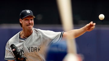 El jugador de béisbol Randy Johnson, durante su etapa en los New York Yankees.