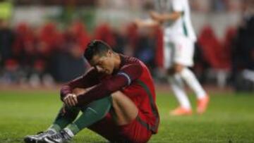 Cristiano, tras fallar su penalti ante Bulgaria.