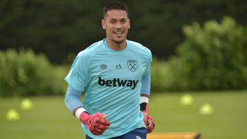 Areola durante un entrenamiento con el West Ham.