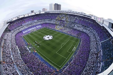 A view from above of the modern day era Santiago Bernabéu.